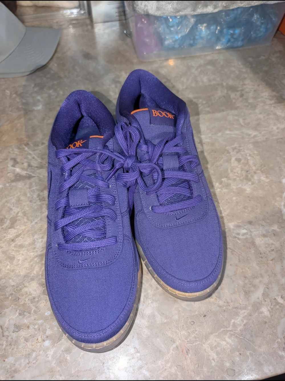 Nike Purple Low-Top Sneakers with Orange Accents